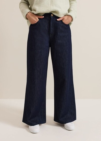 Phase Eight Liana Dark Wash Wide Leg Trousers Dark Wash USA | 1798532-AF